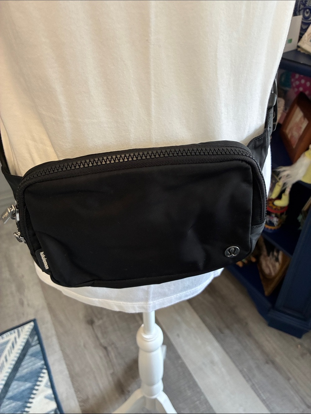 lululemon athletica Black Belt Bag with Front Zip Pocket